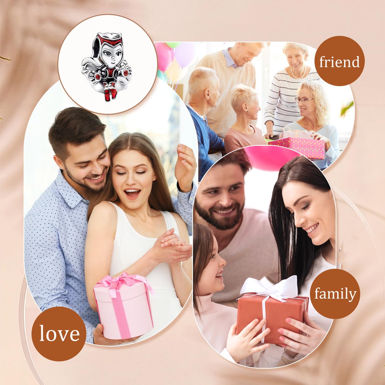 HAEPIAR S925 Sterling Silver Charm per Bracciale Collana Charm Dangle Hero Movie Regali per donne