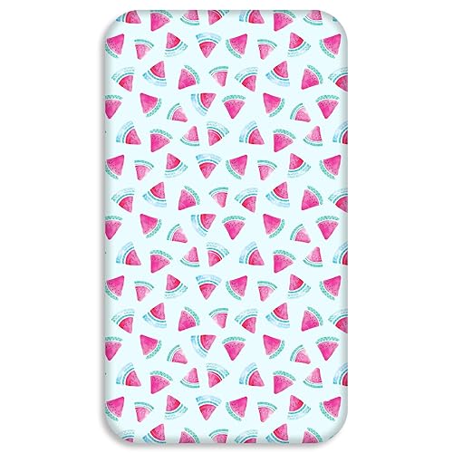 Miniatura 1 de Funda impermeable para cambiador de pañales para bebés niños y niñas, portátilmini sábanas de microfibra suave para cambiar pañales (sandía)