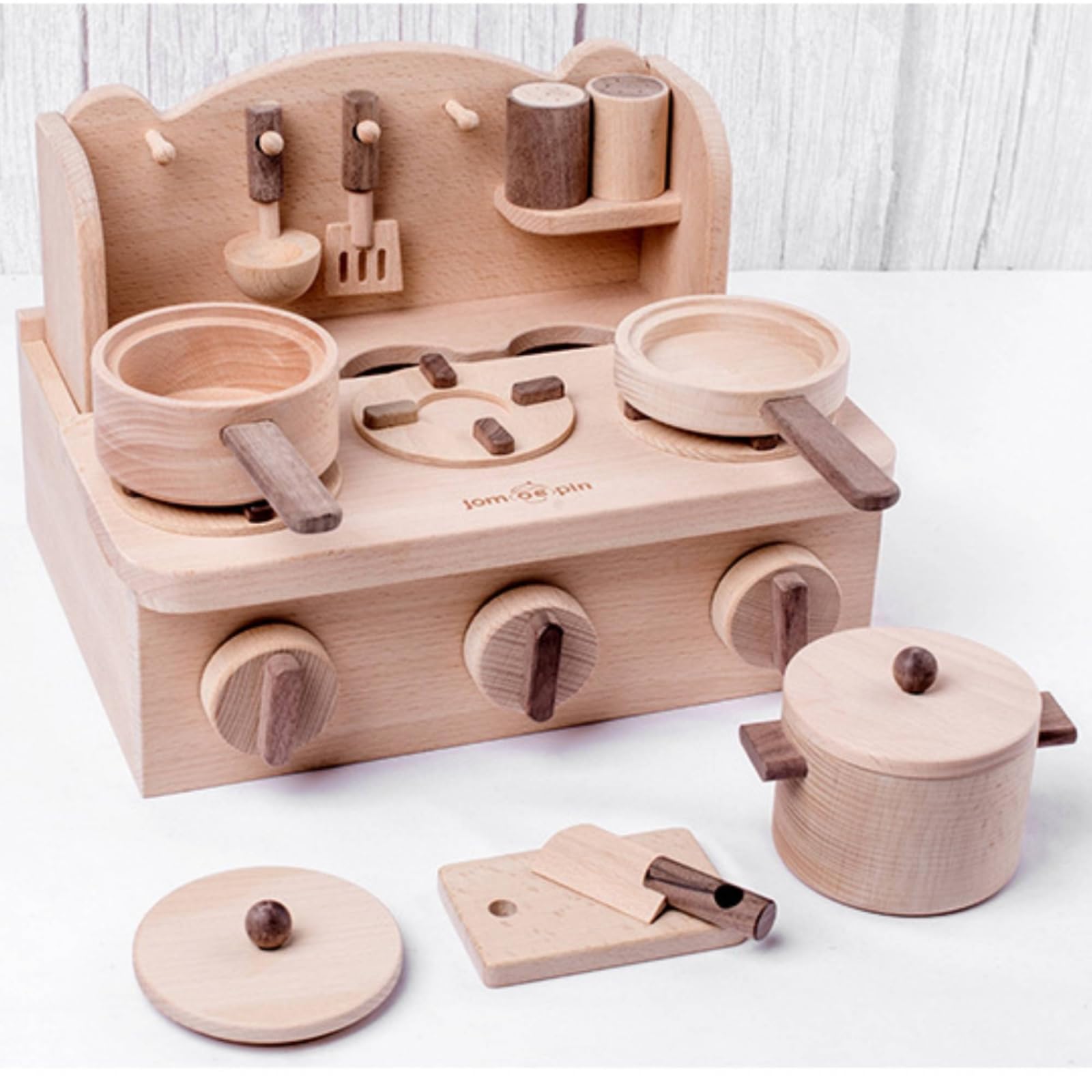 Aufbewahrungshaken Realistische Kinderküche Lernspielzeug Holz-Spielküche Für Eltern