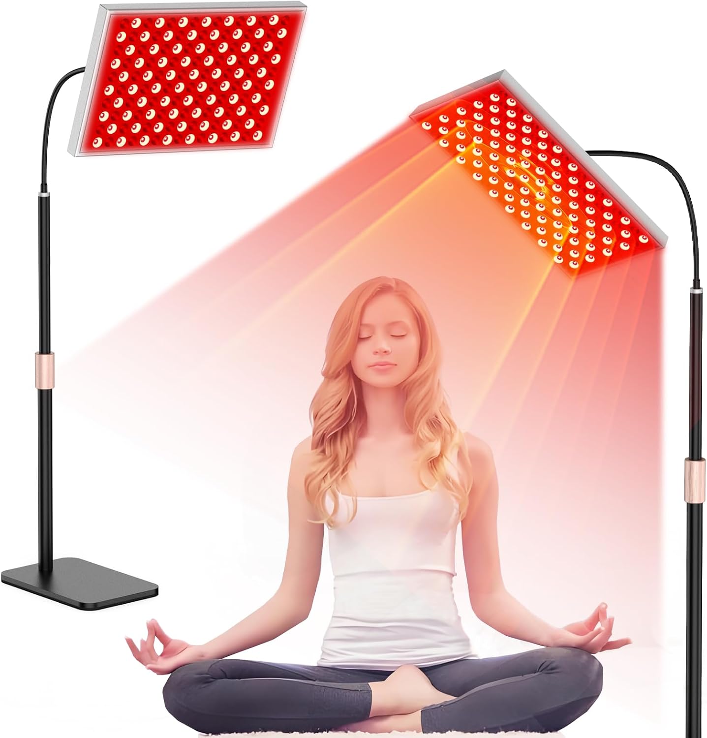 Red Light Therapy for Body and Face, Infrared Light Therapy Lamp 660nm Red Light and 850nm NIR LED Panel Light with Adjustable Stand, Infrared Redlight Therapy Device for Full Body Skin at Home