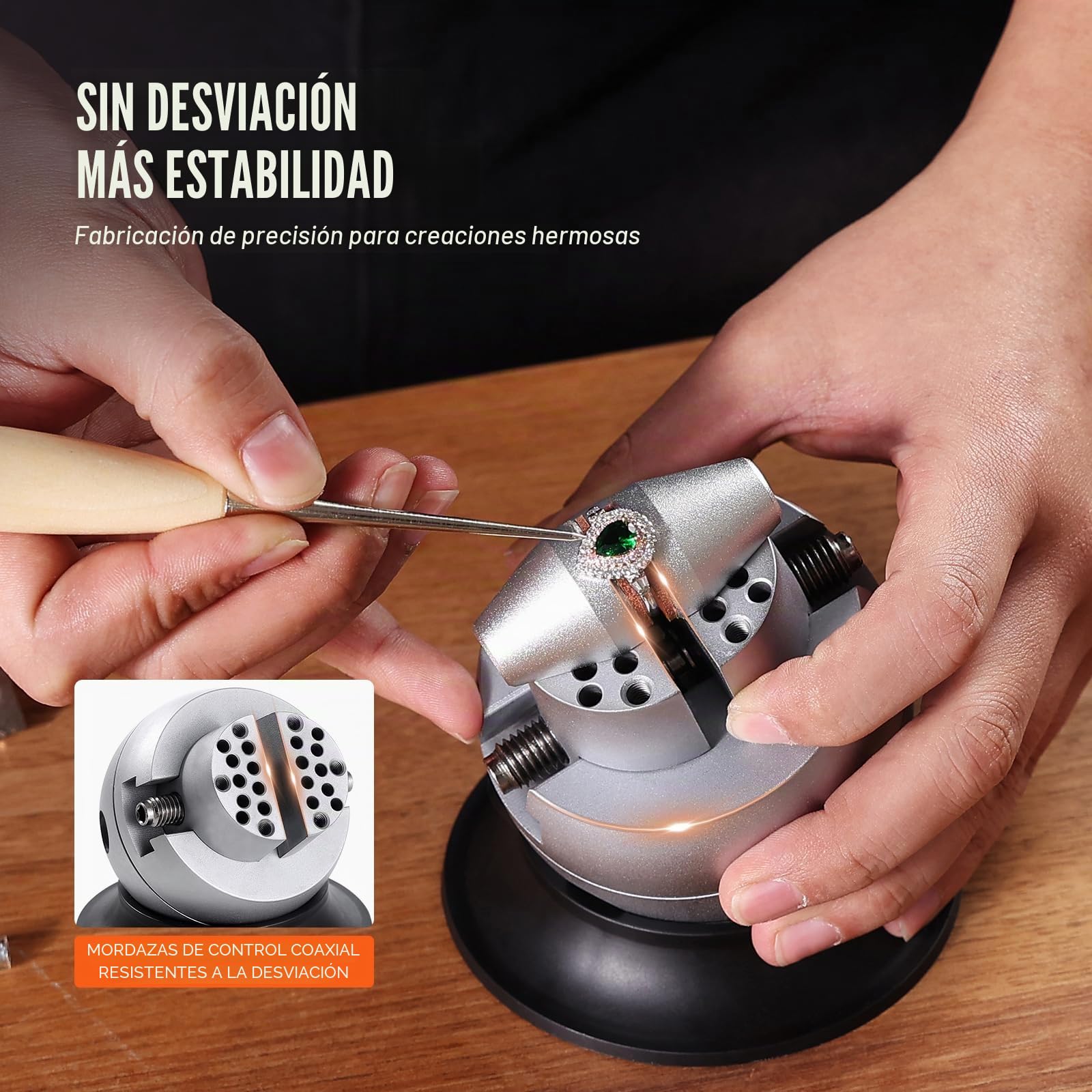 VEVOR Tornillo de Banco de Bolas de Grabado 78 mm Base Giratoria de 360° Mandíbula Ajustable con 30 Accesorios, Herramienta de Ajuste de Grabado para Joyería, Fabricación de Joyas de Precisión
