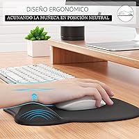 Vista 3 de MROCO Alfombrilla ergonómica para mouse con reposamuñecas de gel, superficie de soporte de muñeca suave, base de poliuretano antideslizante
