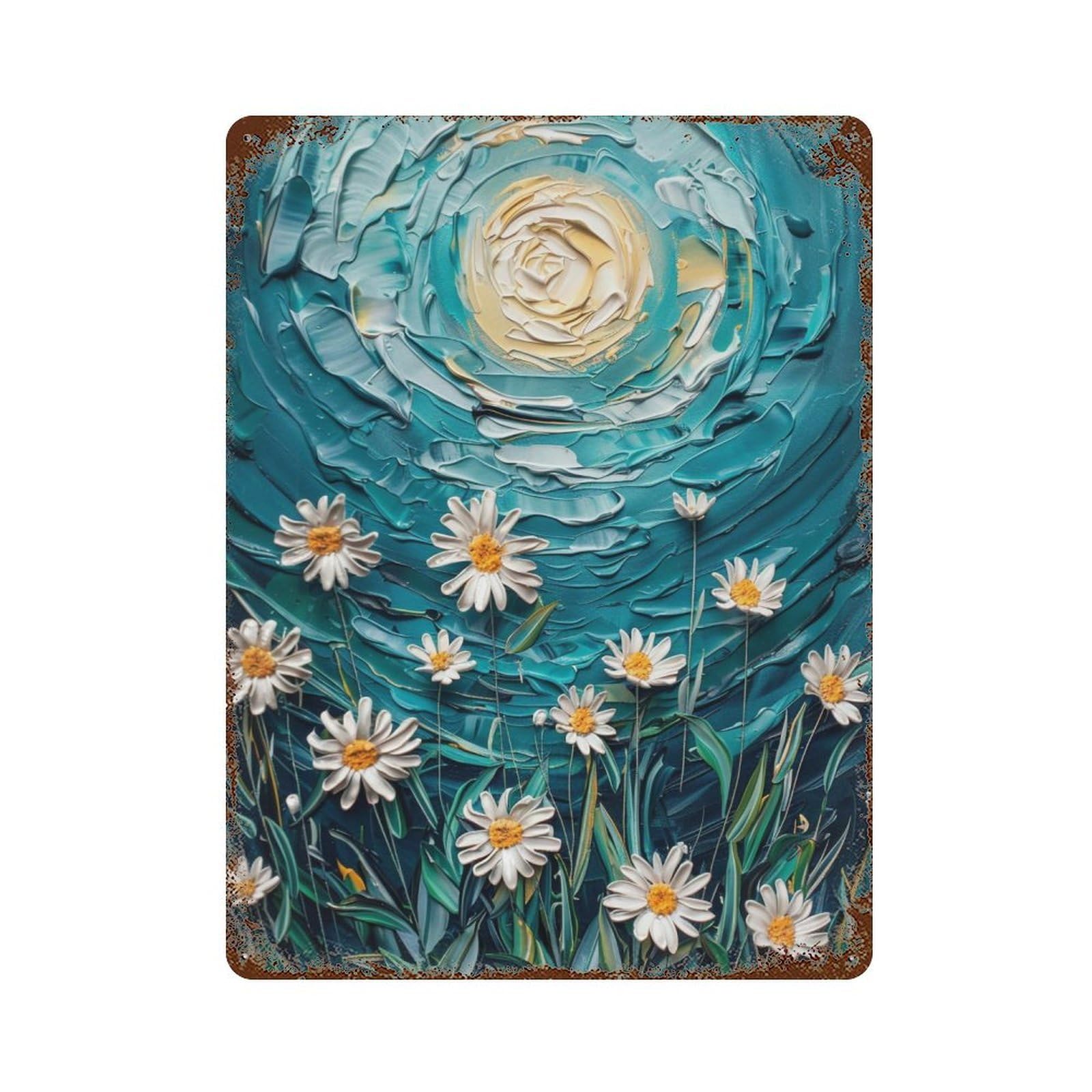WIHYRTUI Post Impressionist Spiral Night Floral Twig Composition 04 Wall Retro Iron Metal Tin Sign Vintage Art Poster Modern Home Cofffee Club Art Bar Shop Decor Style 40x30cm