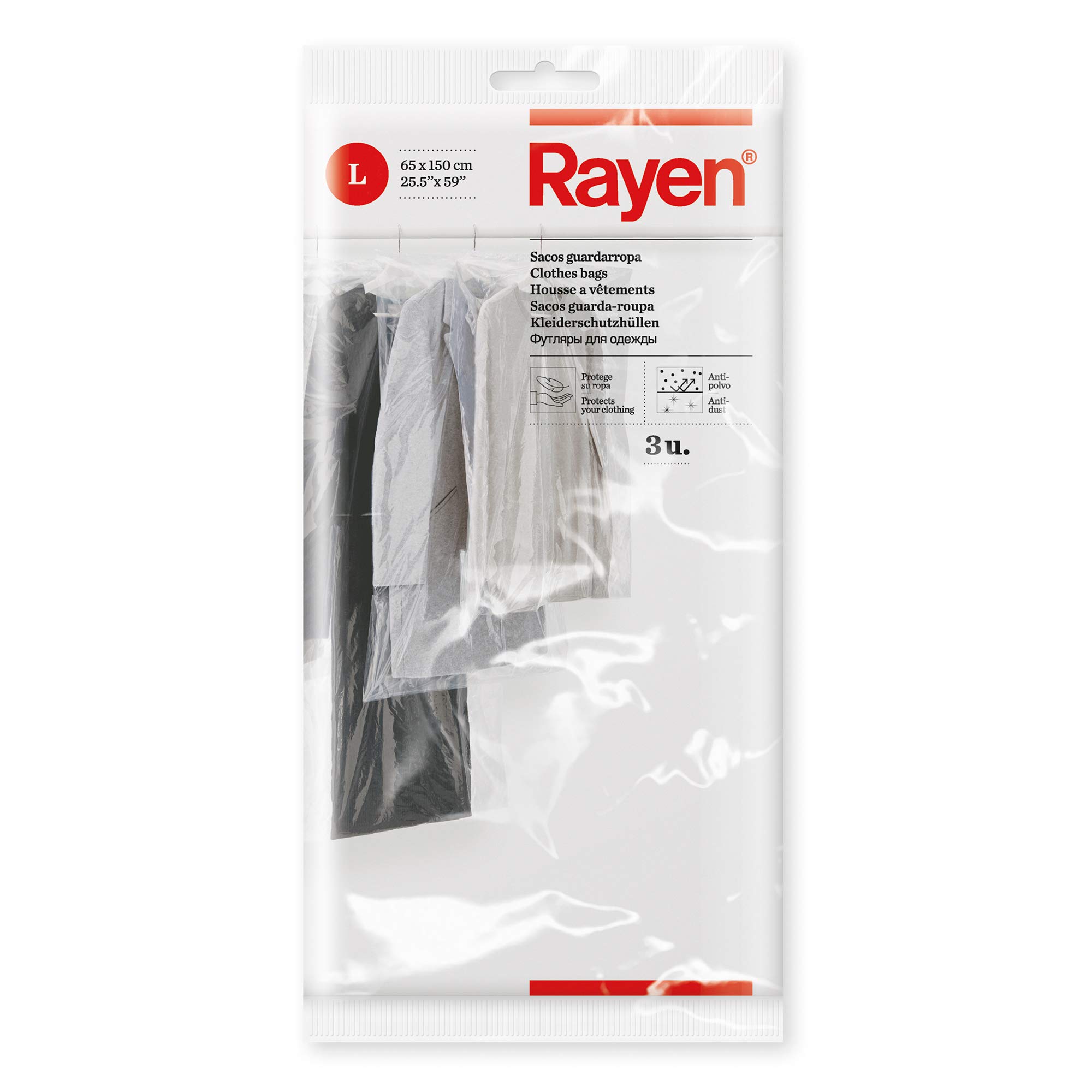 Rayen 6047 pokrowce na ubrania, 3 sztuki, 65 x 150 cm