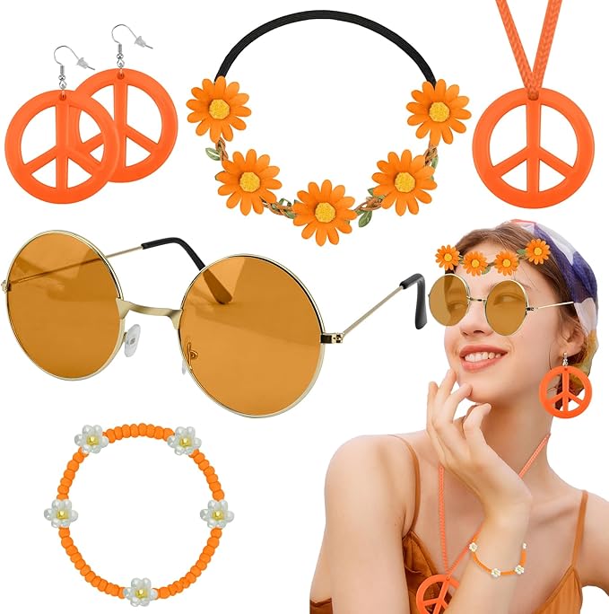 Amazon.com: Hippie Costume Outfit for Women Hippie Accessories for ...