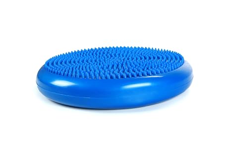 Cando-30-1870B Inflatable Balance Disc for Balance Training, Proprioception, Strengthening Lower Extremities, Posture, Back Pain, Stress Relief, Restlessness and Anxiety. Blue, 14 Diameter