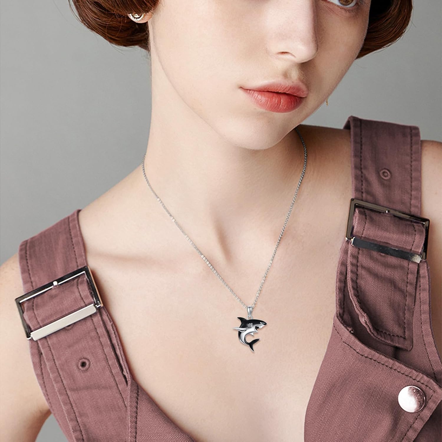 925 Sterling Silver Shark Pendant Animal Jewelry Necklace, Necklace Gift for Boys and Girls - Image 5