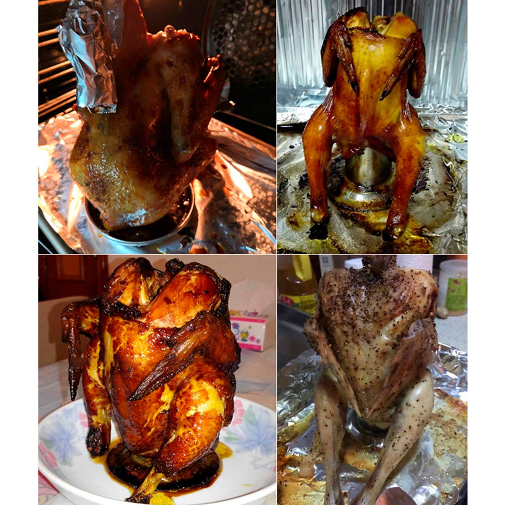 Edelstahl Bier-Hühnerständer Für Grill - Hähnchenbräter Vertikal Mit Griffen