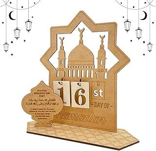 YsinoBear Ramadan Advent Calendar Wooden Countdown Calendars Decorations for Home, 30 Days Til Eid, 2023 DIY Countdown Calendars,Ramadan Gift for Kids, Ramadan and Eid Decor (F)