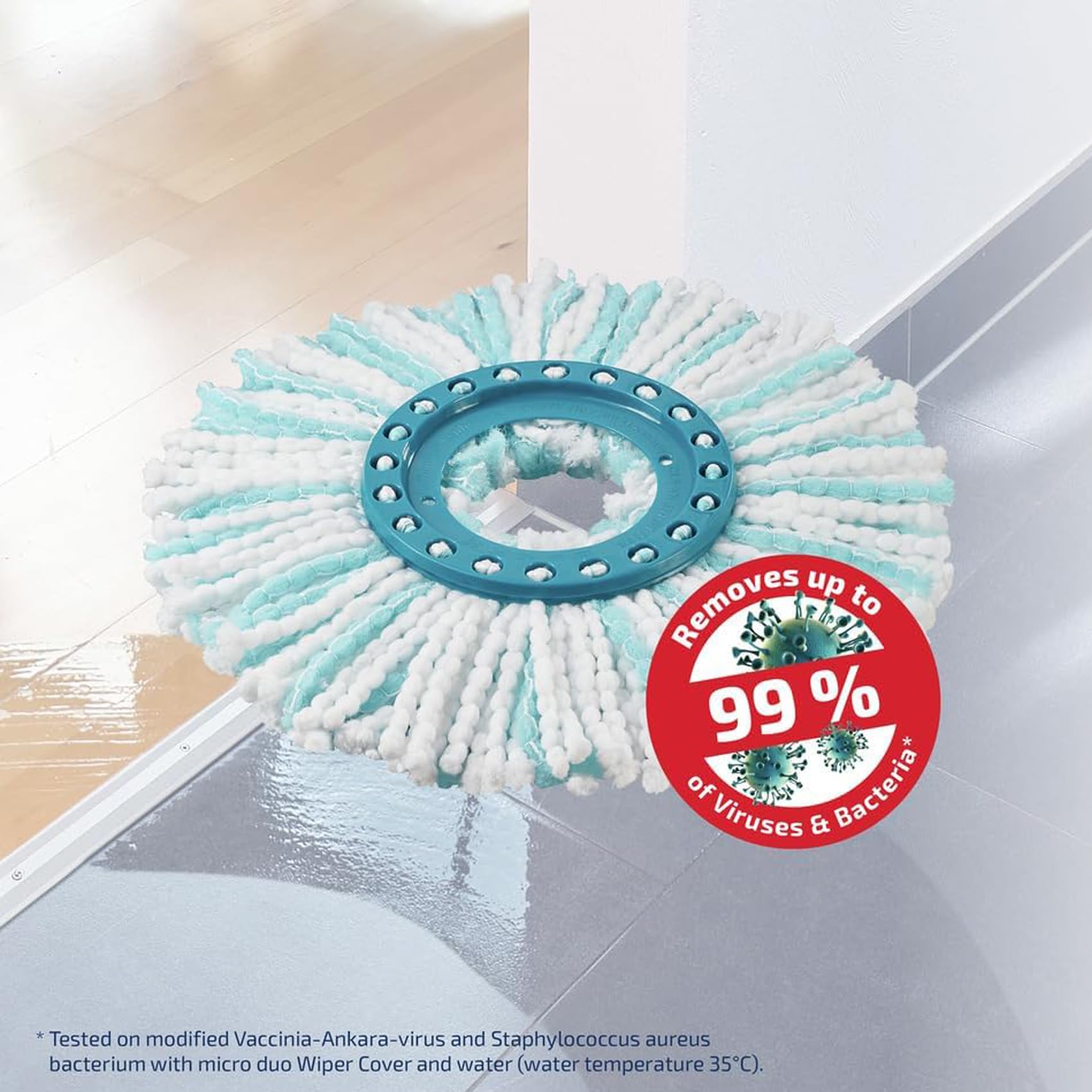 4 sztuki wymiennych pokrowców do mopa Clean Twist Disc Mop Micro Set, głowica zamienna, do wszystkich rodzajów podłóg, pochłania brud, usuwa 99%