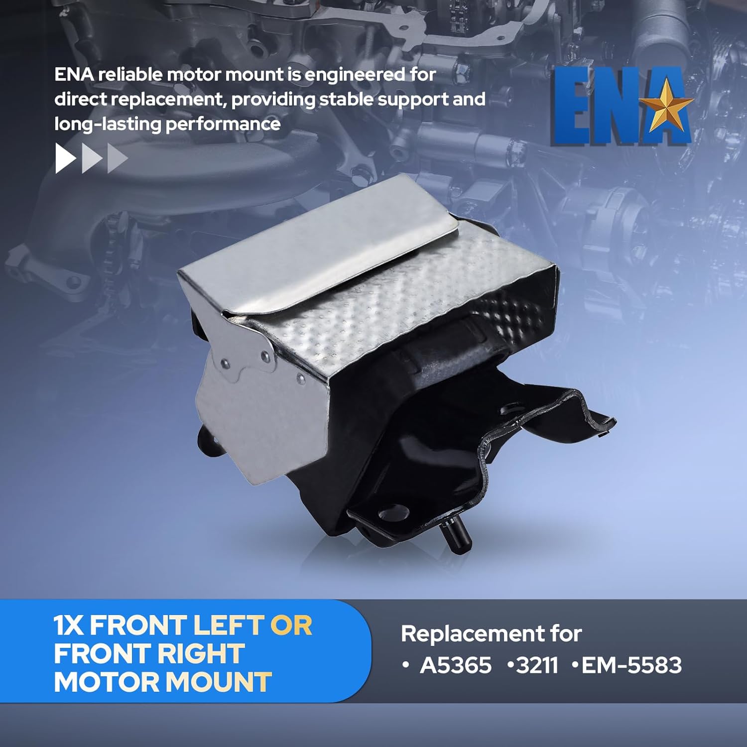 ENA Front Engine and Trans Mount Set Compatible with Chevy GMC Cadillac 2007-2013 Silverado Sierra 1500 5.3L 6.0L 6.2L 4WD Auto Trans Engine Replacement for A2638 A5365 A5365