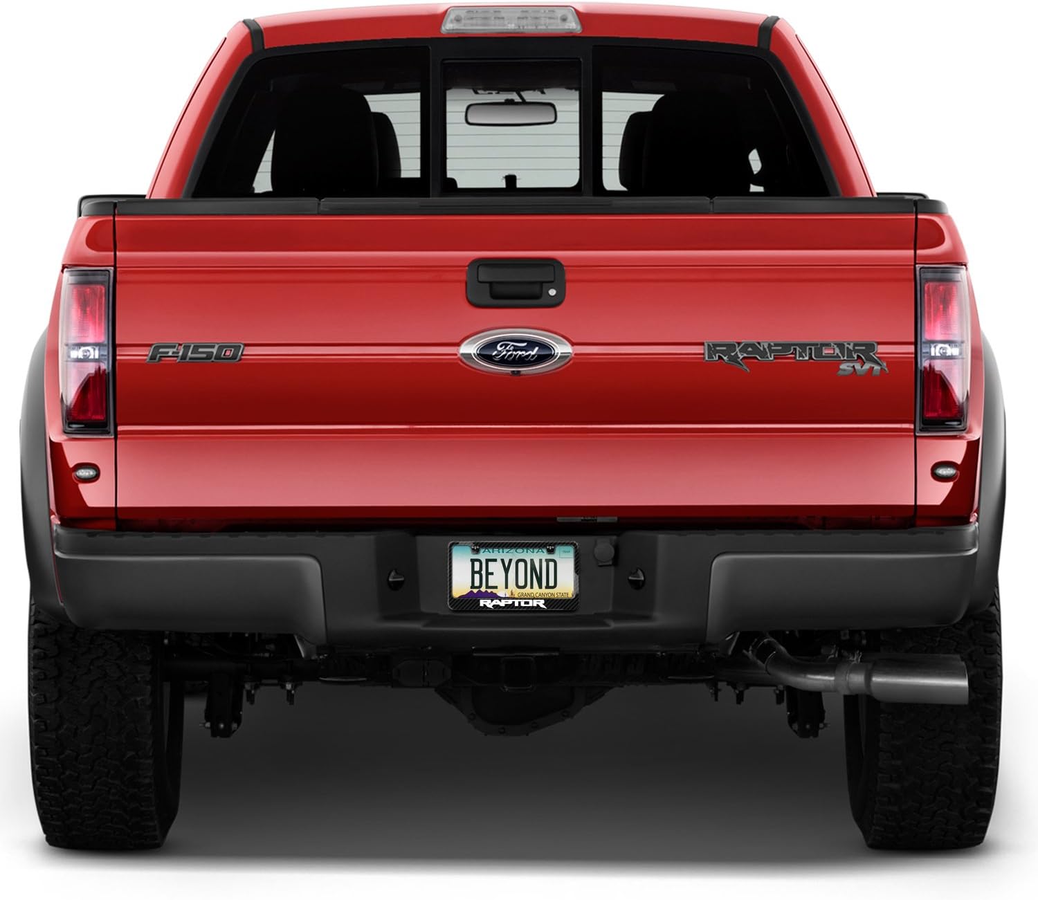 iPick Image Made for Ford F-150 Raptor Black Real 3K Carbon Fiber Glossy Finish License Plate Frame