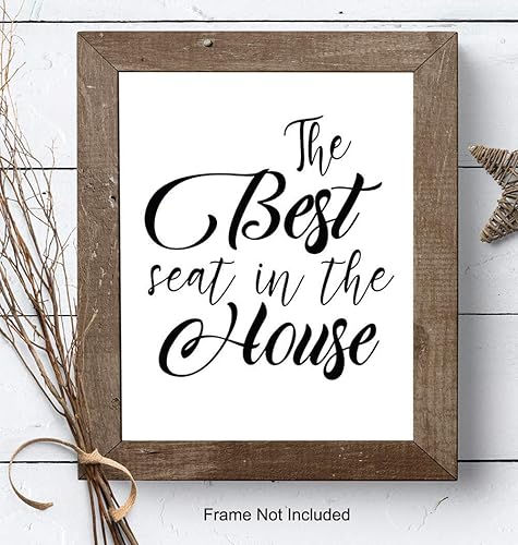 Miniatura 7 de The Best Seat in the House Bathroom Sign - Funny Bathroom Art Print Typography - Humorous Home Decor for Bath - Gifts for Bathroom