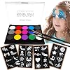 Face Painting Kits Professional Face Paints Brushes Stencils, Hypoallergenic, Kids & Adult Body Paint for Halloween Face Makeup Kits