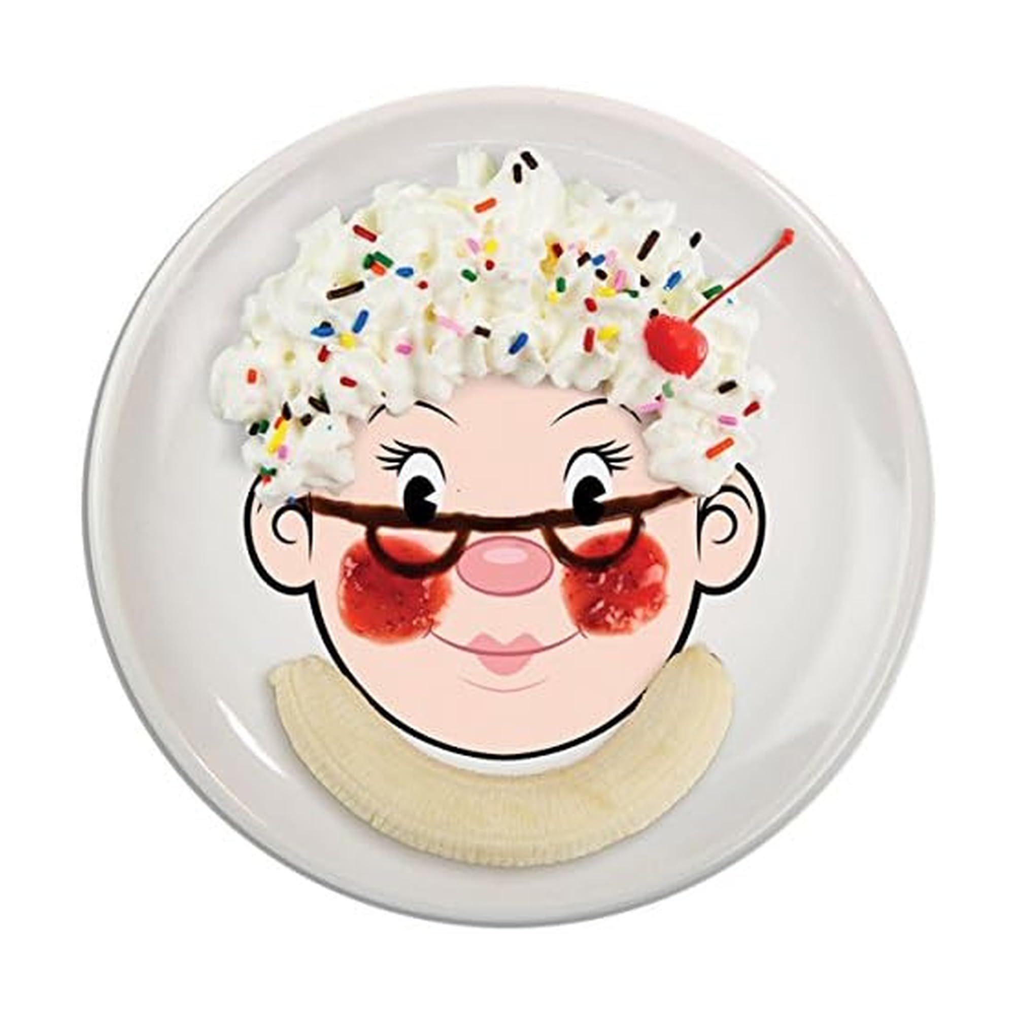 Genuine Fred MS. FOOD FACE Kids' Ceramic Dinner Plate