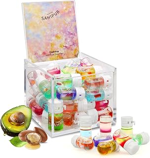 HomePage Hair Perfume Oil Serum: 40 Mini Bottles, Argan Avocado Oils + Amino Acids for Frizzy Dry Damaged Hair, 10 Scents, Non-Greasy Shine