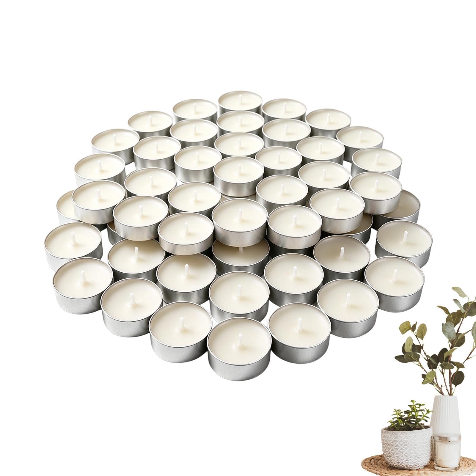 Tea Light 50 Pezzi Tealight Votivi in Non Profumati per Matrimoni e Feste