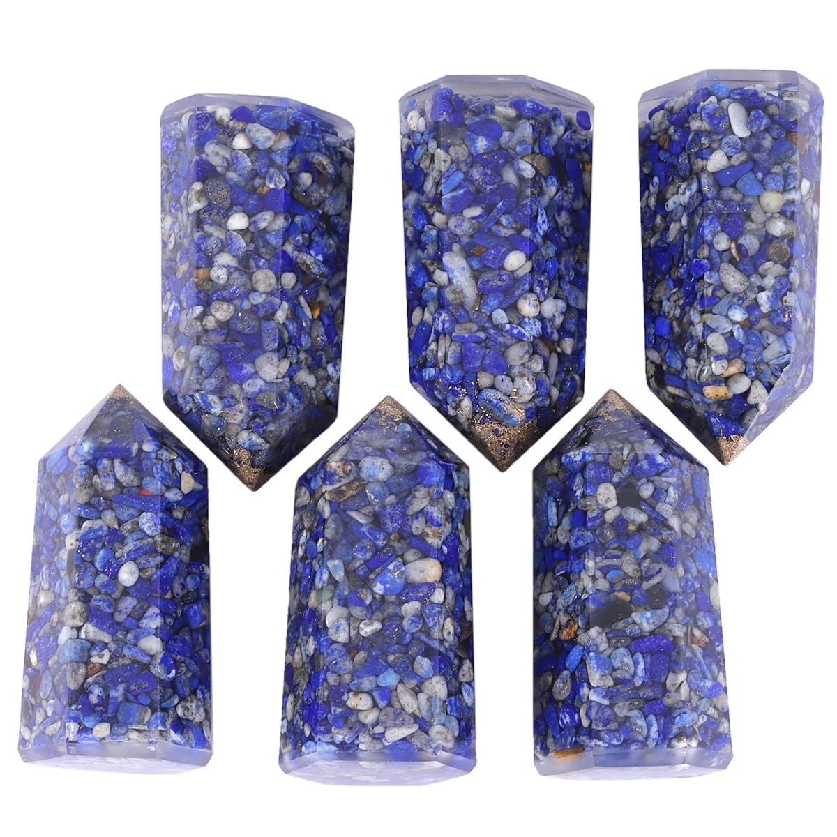 mookaitedecor Set of 2 Natural Lapis Lazuli Healing Crystal Point Wands 2 Inch - Image 3