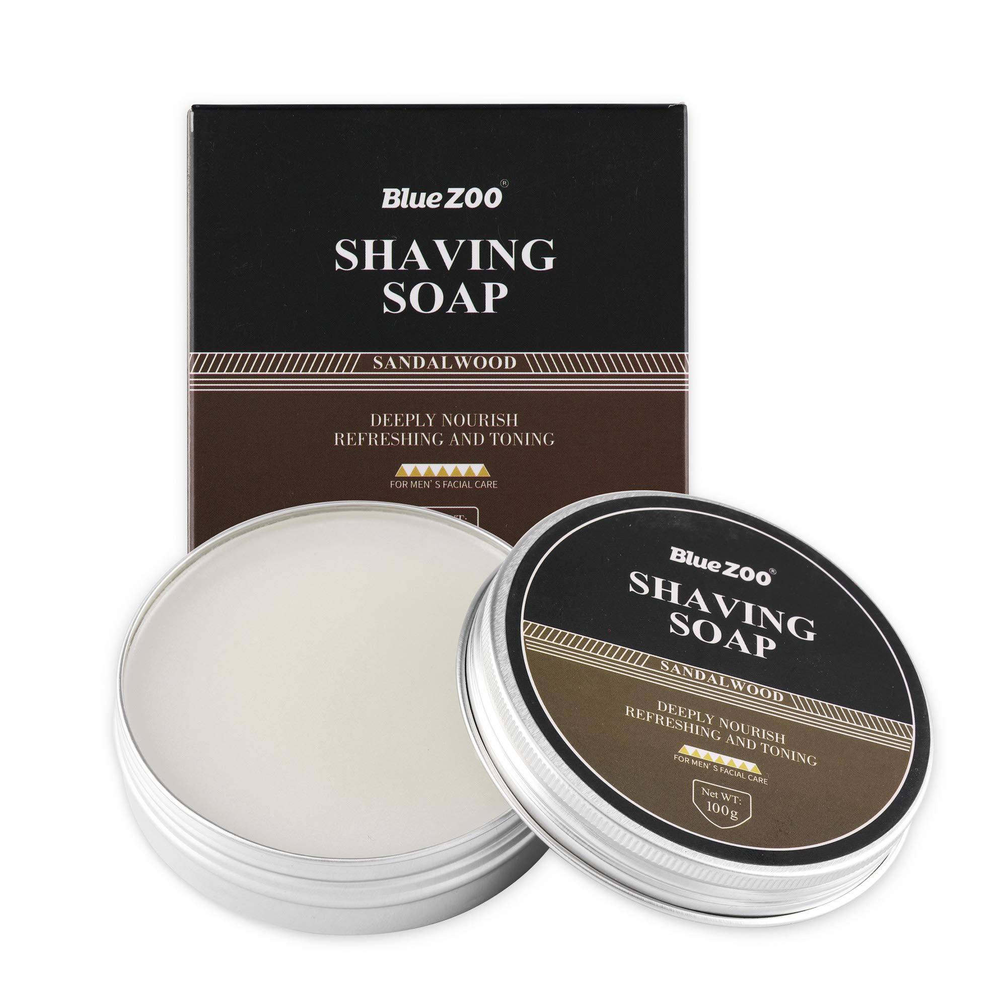 Juego de brochas de afeitar para hombre, incluye jabón de afeitar de 3.53 oz, soporte de cepillo de afeitar de cabello suave, acero inoxidable con kit de tazón para hombre 4