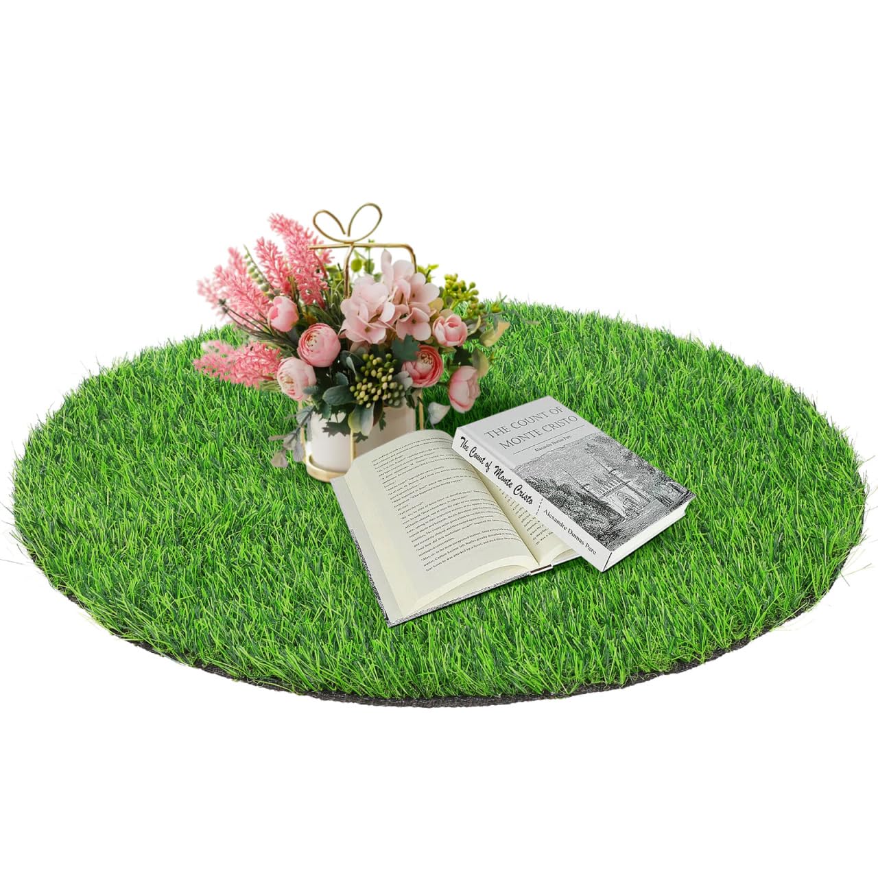 SUPVOX Fake Grass Rug for Outdoor Decor Circle Artificial Grass Mat Easy Maintenance-image-30