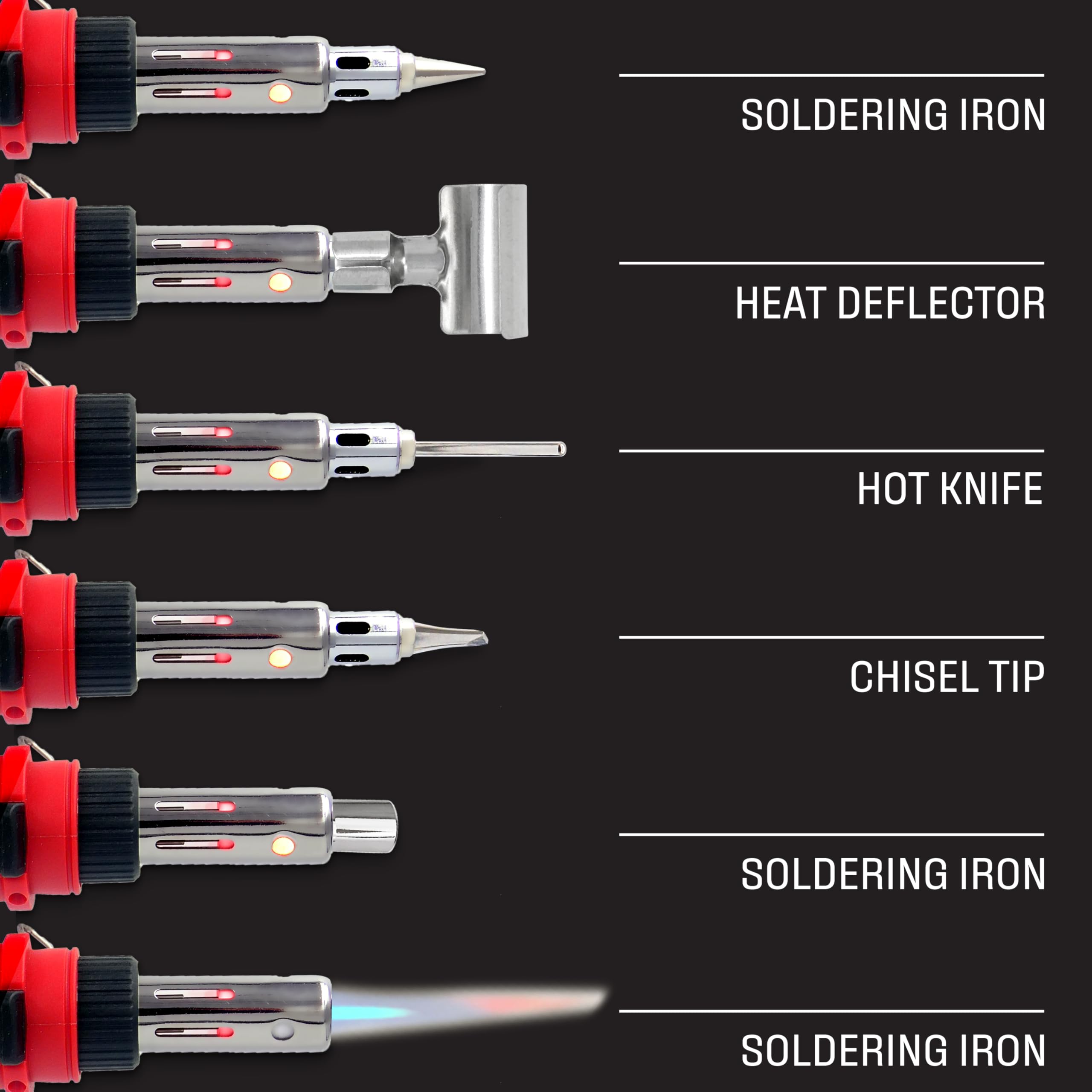 Berkling BSG-568 Kit saldatore butano – autoaccensione, avvio istantaneo, torcia elettrica portatile senza fili per saldatura micro saldatura, include 5 punte, 15 g 60/40 filo di saldatura nucleo