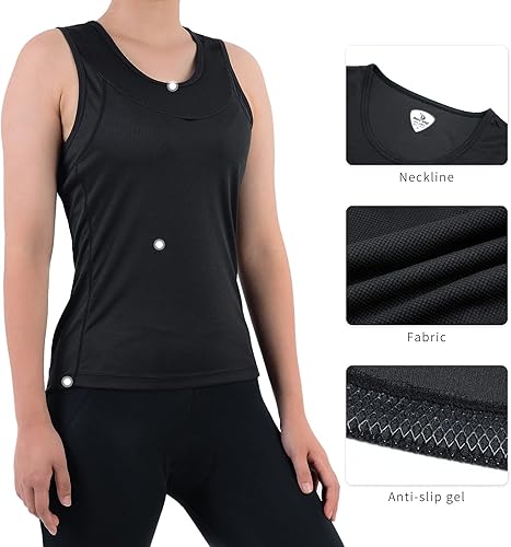 Miniatura 4 de Camiseta de ciclismo con espalda cruzada para mujer, para interiores y exteriores, sin mangas, para recreación, con bolsillos