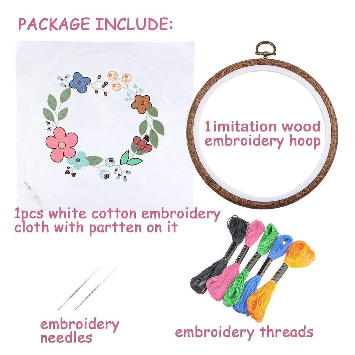 Buy Full Range of Embroidery Starter Kit with Pattern, Kissbuty Cross