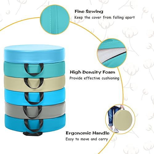 Miniatura 12 de Costzon 6 cojines de suelo para niños de 15 pulgadas, 2 pulgadas de grosor, impermeable, para guardería, preescolar, cojín de espuma hexagonal