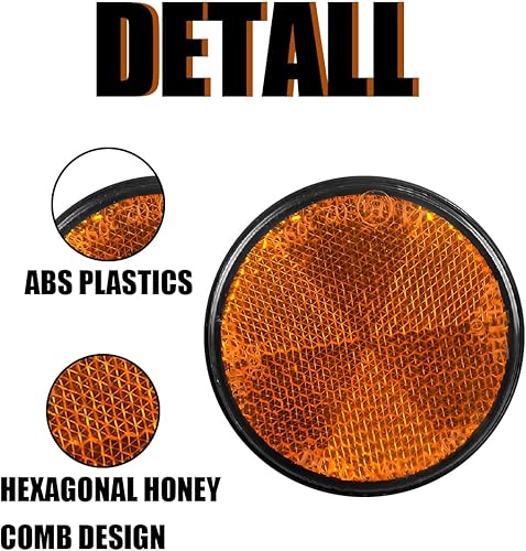 Miniatura 3 de LKAHG Paquete de 10 reflectores redondos, reflector reflectante de advertencia de 2 pulgadas y 2.362 in, montaje de tornillo M6, marcador lateral de