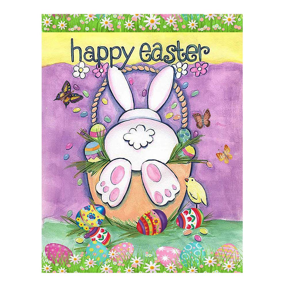 5D Diamond Painting Full Kit, 5D DIY Diamond Painting Kits for Adults Full Drill Painting Rhinestone Embroidery Pictures Cross Stitch Arts Crafts for Home Wall Decor,20"X16",Cute Rabbit