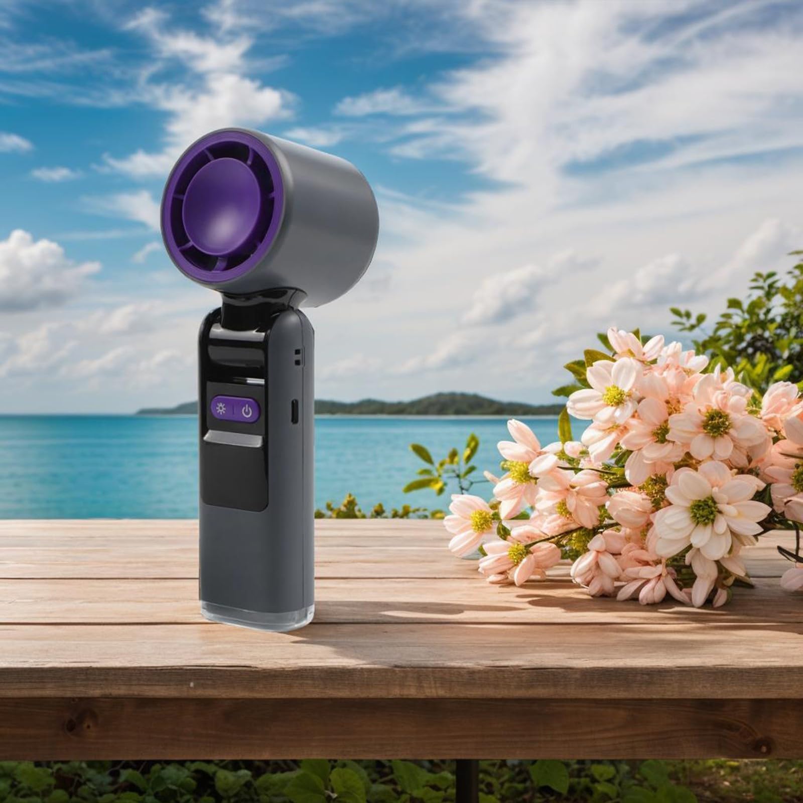 Ventola di raffreddamento portatile Turbo Fan ricaricabile USB Mini ventilatore portatile con display digitale a 100 velocità per picnic all'aperto pronto da viaggio (nero)