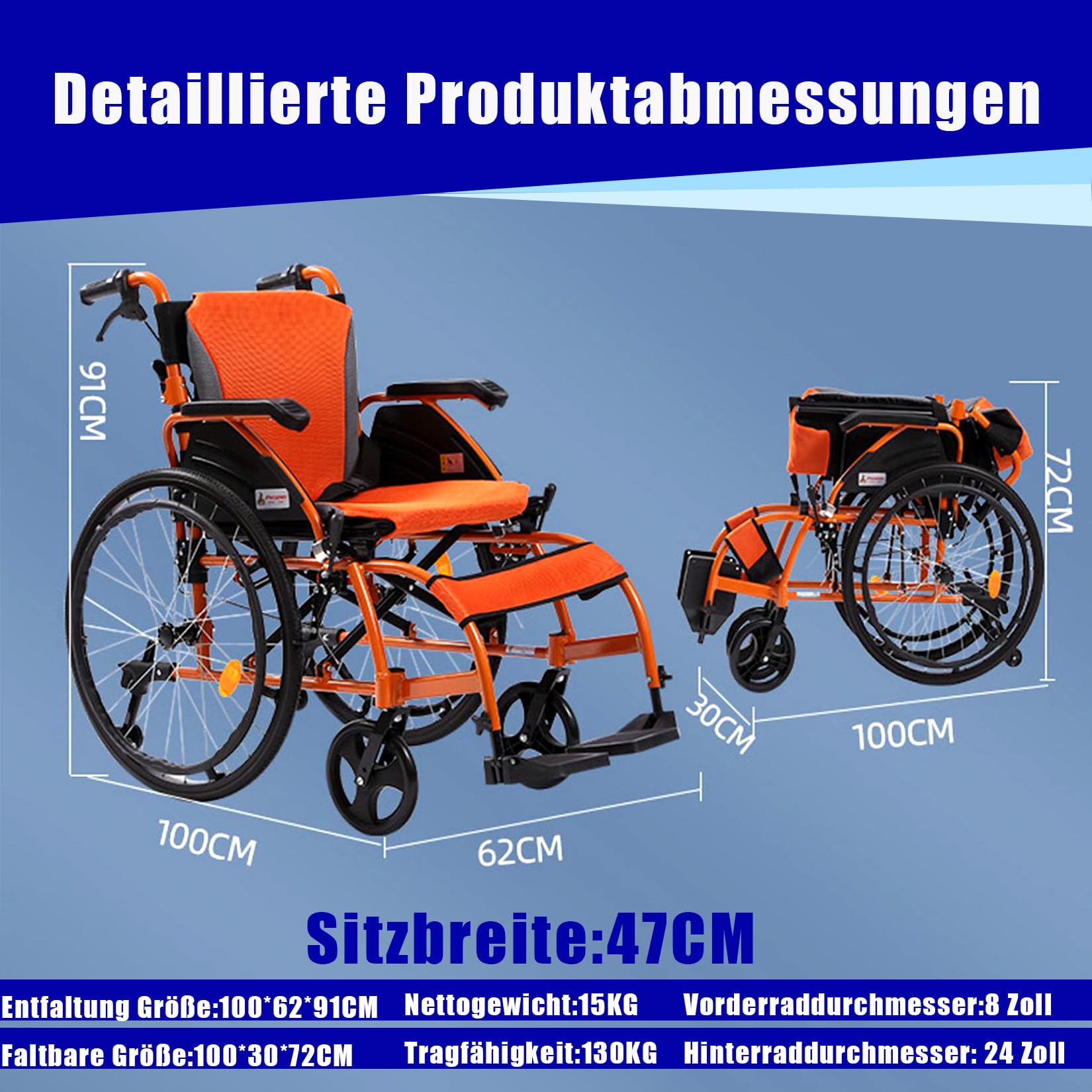 Silla de ruedas de viaje, ligera, de aluminio, plegable y ligera, plegable, ligera, con autopropulsión