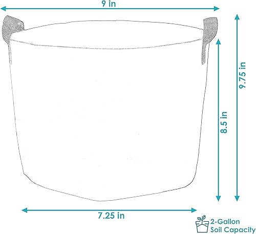 Miniatura 3 de Sunnydaze Paquete de 10 bolsas de cultivo de jardín de 2 galones para verduras, macetas y macetas de tela de fieltro de polipropileno no tejido