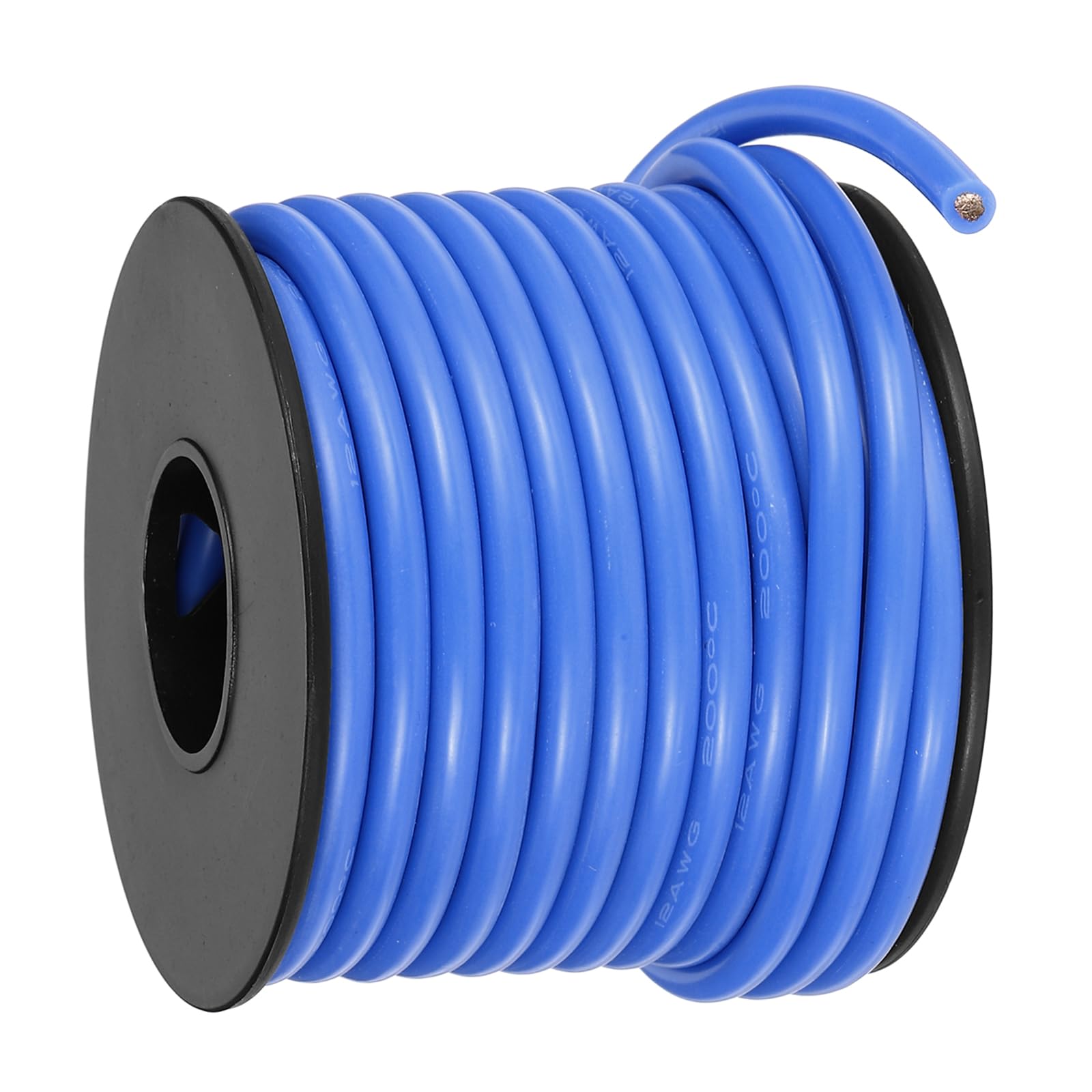 sourcing map 12AWG Flexible Silicone Wire 9m/30ft, 12 Gauge Tinned Copper Electrical Stranded Wire 200 Celsius/392 Fahrenheit High Temperature Hookup Spool for DIY Model Wiring, Blue