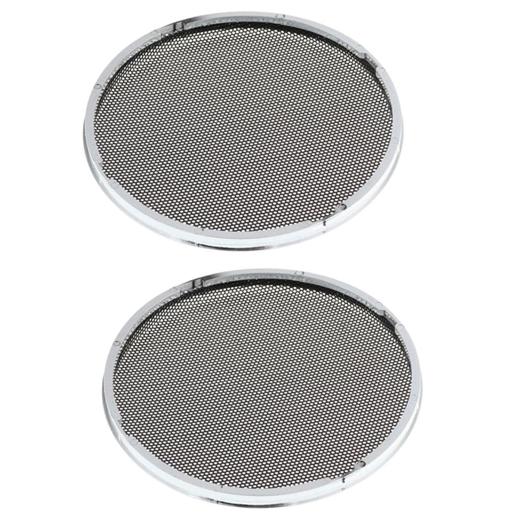 atorse 2 pieces speaker decorative round subwoofer mesh grill guard cover 3''