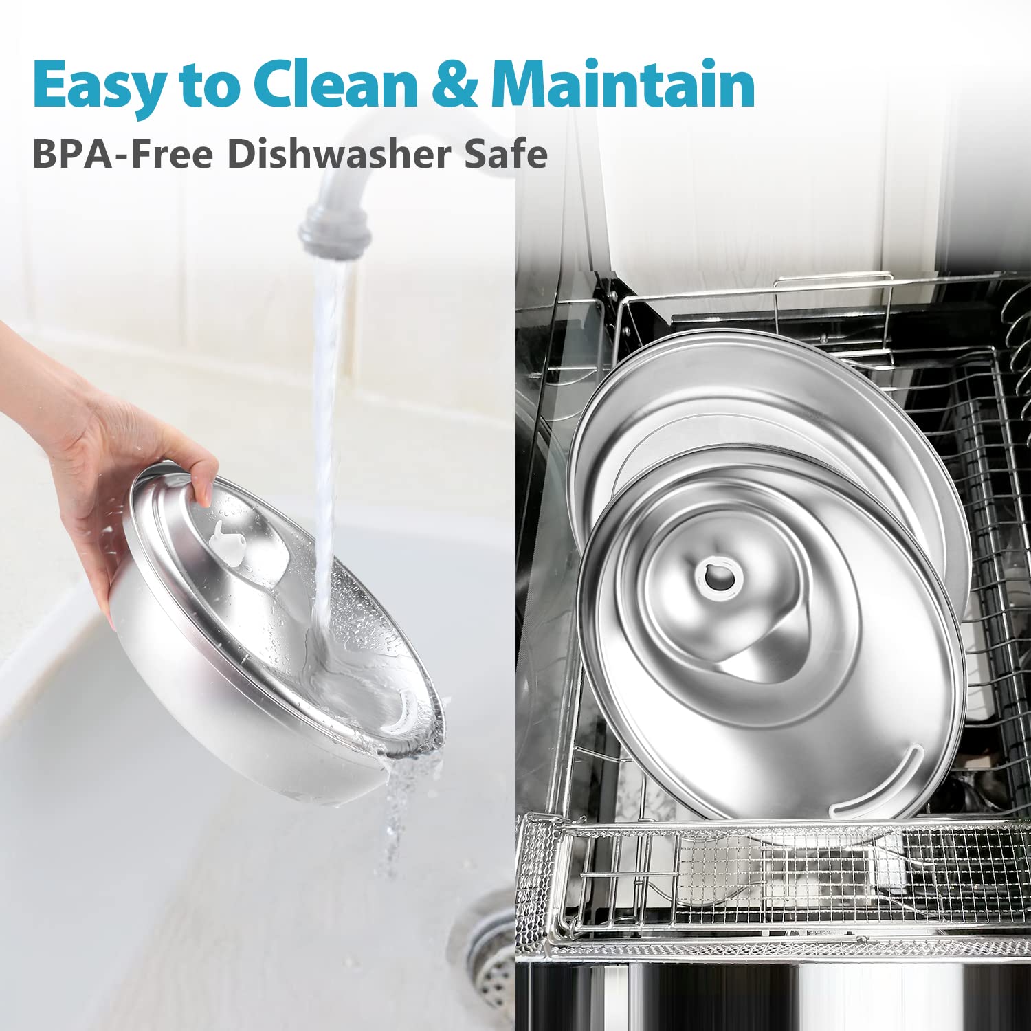 ORSDA Cat Water Fountain Stainless Steel, 67oz/2L Pet Water Fountain