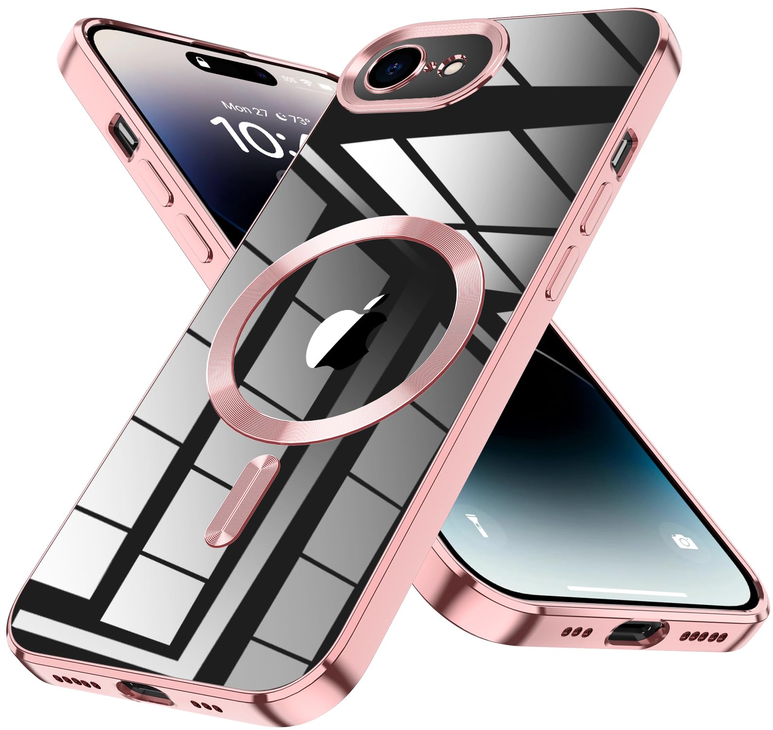 HIYUUTTBS Magnetic Clear Case for iPhone SE 2022/2020/8/7 Case, Military Drop Protection Shockproof Plating Slim Transparent Soft iPhone SE3/SE2/8/7