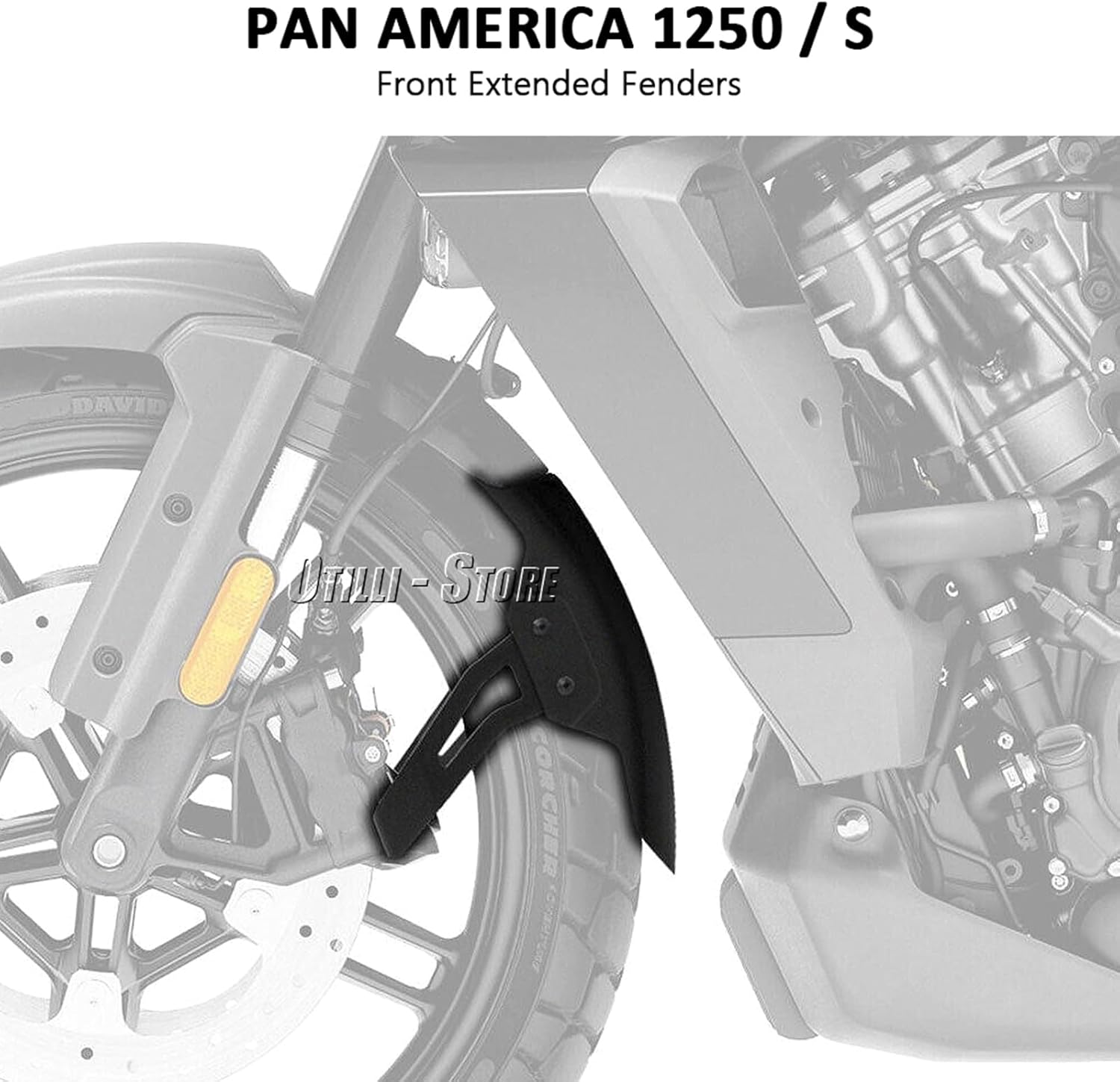 Front Fender Extension Kit Fits for Pan America 1250/1250 Special 2021-2024 Motorcycle Mudguard ABS Tire Cover