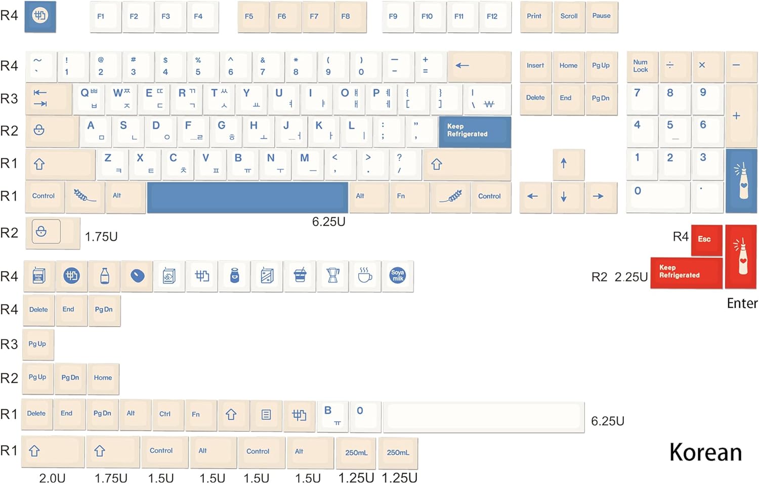 YMDK 146 SOYA Milk Theme Keycaps PBT Cherry Profile Dye Sub Keycap English Korean Japanese for MX Mechanical Keyboards