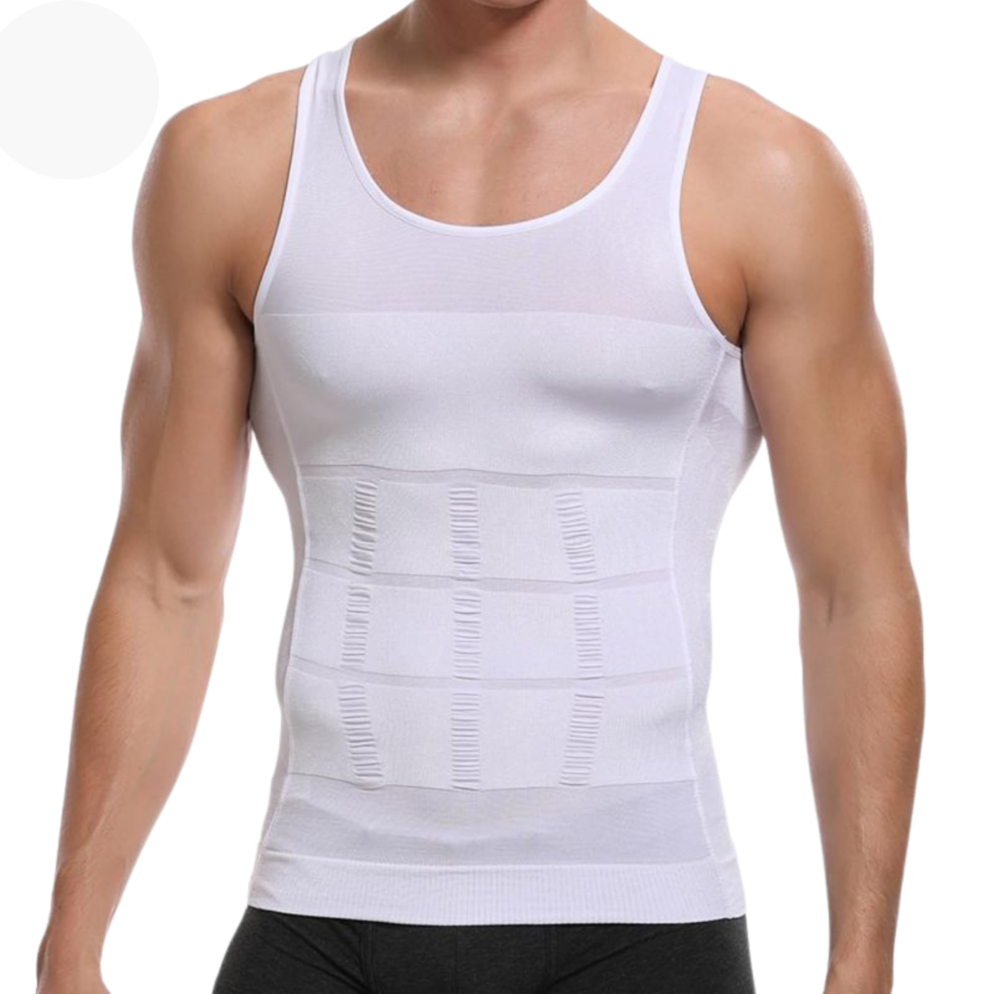 olsic Tummy Tucker Vest Slimming Body Shaper for Men, Thermal Compression Abs Abdomen Belly Buster Undershirt Vest, White-picture-52