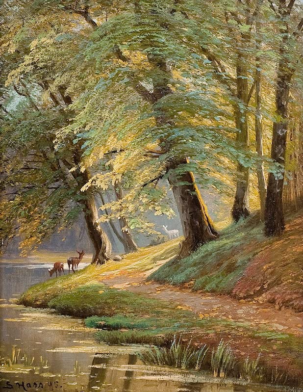 Toile Chevreuil Siegfried Hass rompt la monotonie des murs vides décoration murale 60x90