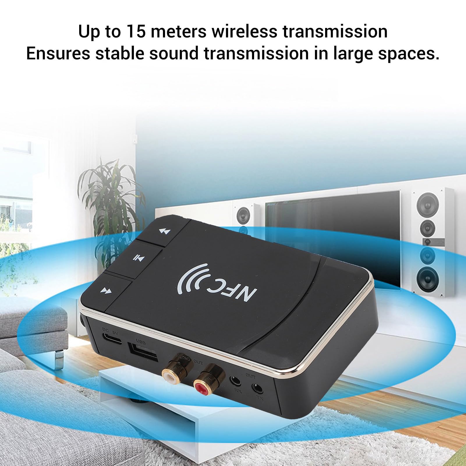 Zopsc NFC BT Receiver, T39 Desktop Digital Audio Converter, 3.5mm AUX BT 5.0 Adapter for Home Stereo System