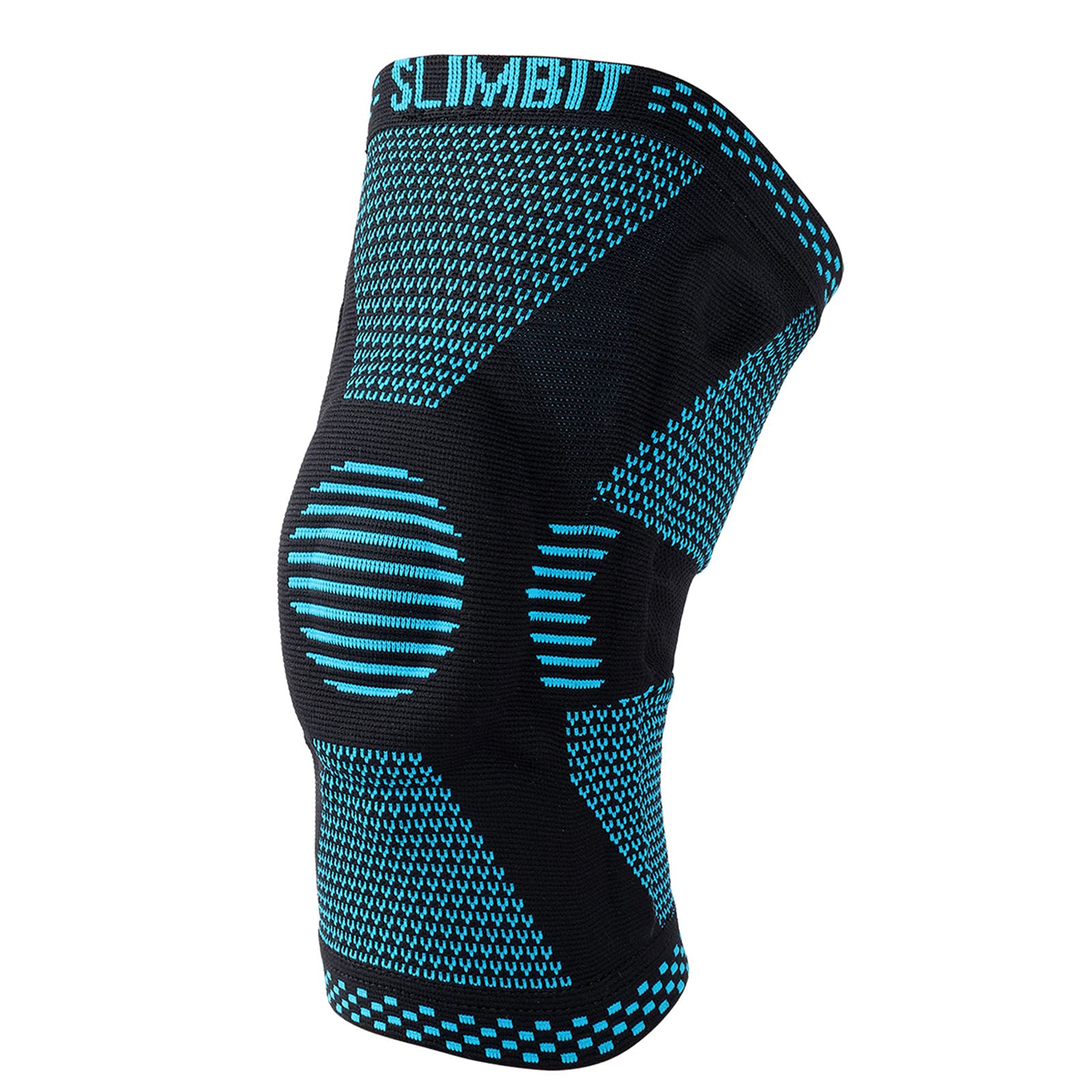 SLIMBIT Professional Knee Brace - Knee Pain Compression Sleeve For Joint Stability & Support For Men/Women - Designed With Gel Pads & Stabilizers for Sports Injury Relief, Meniscus (Blue, Large)