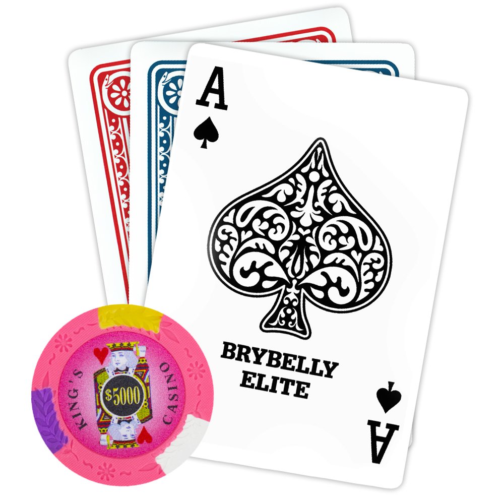 Brybelly King's Casino Premium Poker Chip 14-gramowy ciężki kompozyt gliniany - opakowanie 50 sztuk (5000 $ różowy)