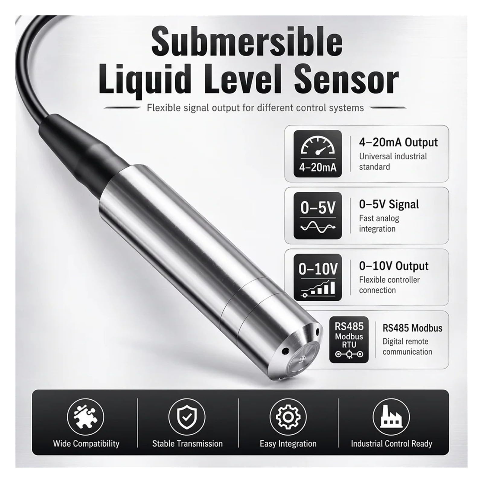 Transmetteur De Niveau De Liquide IP68 Avec Plage 0-1M À 80M
