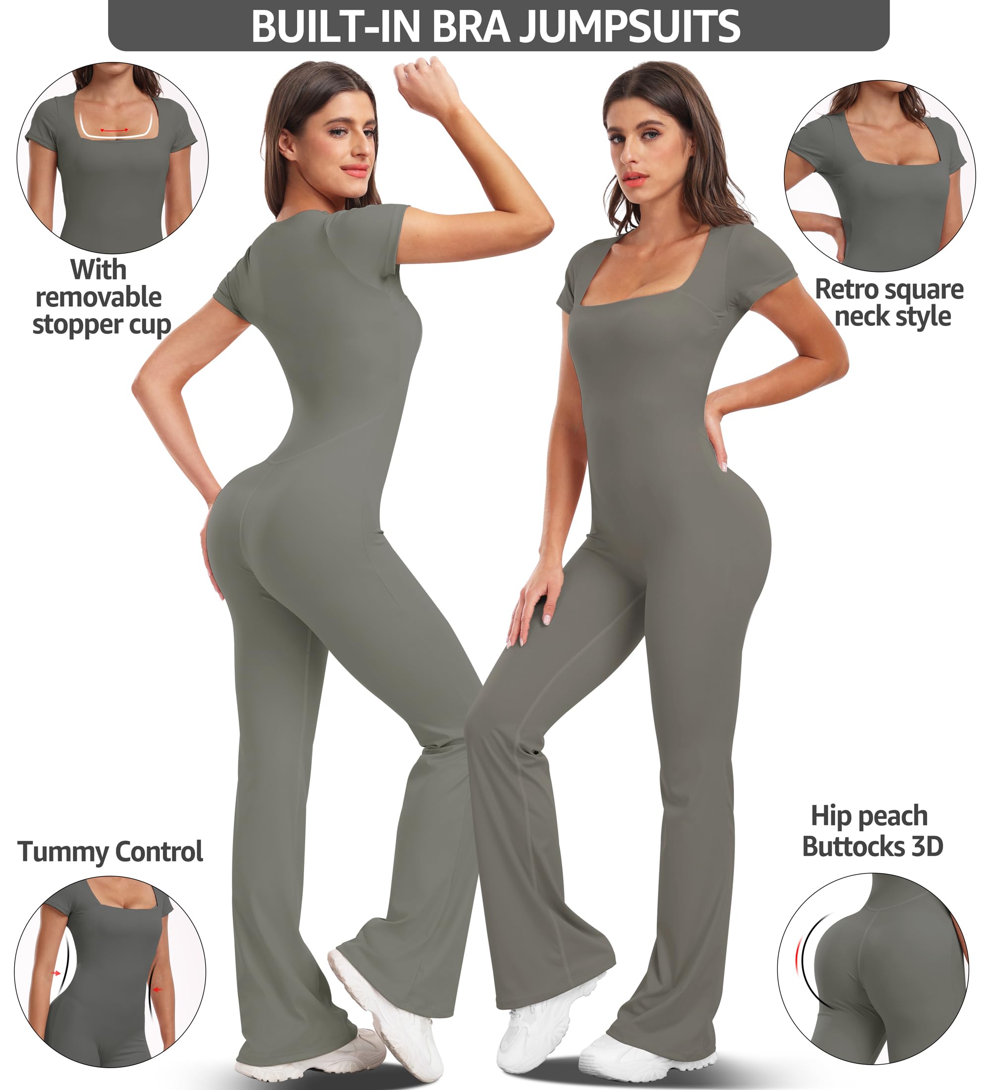 UNIQUEBELLA Las mujeres Leotard Jumpsuit, Deportes Stretchy Pullover Jumpsuit Suit - Jumpsuit Sportswear Leotard Forma Fitness Jumpsuit Suit