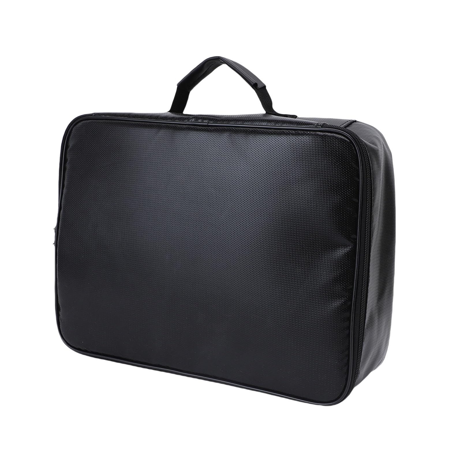 Organizer per documenti con serratura codificata Borsa portadocumenti portatile con cerniera a 3 strati per viaggi, ufficio, casa, nera