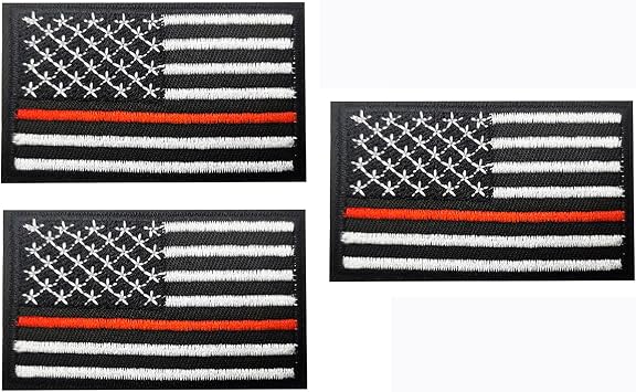 3 Pcs National Flag Patches,Embroidered Tactical Morale Emblem Hook and Loop Fastener Backing for Backpack Jackets Caps Uniform Coat HatAmerica