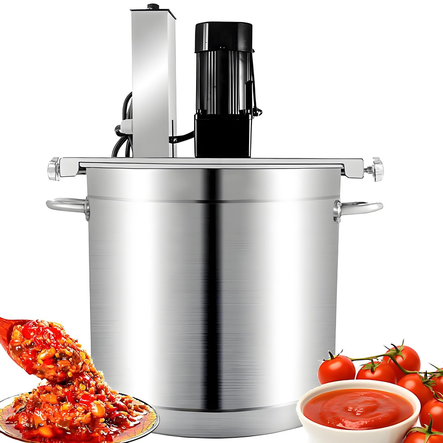 UORDBY Electric Jam Mixer, Stainless Steel Automatic Mixer, Commercial Automatic Mixer, with 4-Blade Scraper, Adjustable Speed, For Making Jam, Sauce, Filling, Seas 25L