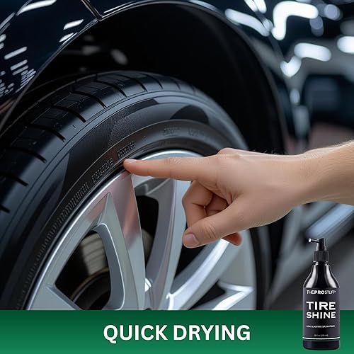 Miniatura 5 de Tire Shine - Apósito de neumáticos satinado para un acabado negro profundo  Sin eslinga, secado rápido, sin disolventes  Brillo de neumáticos de